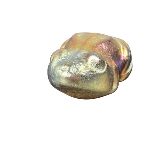 Robert Held Art Glass Iridescent Frog Paperweight Signed RHAG Hand Blown Canada - Picture 6 of 15